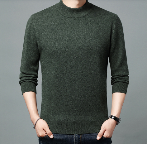 Men's Casual Mock Neck Sweater in Fashion Style