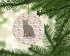 Malayan Cat Christmas Ceramic Ornament