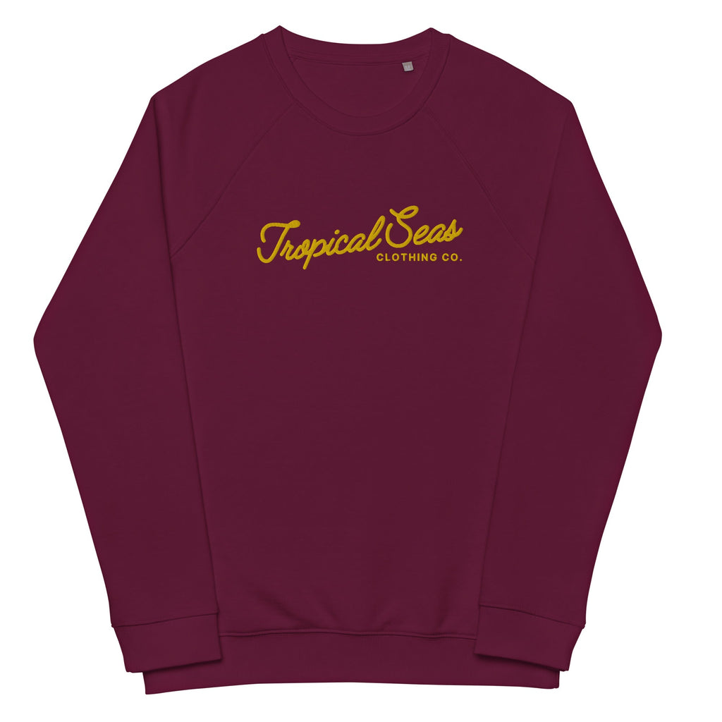 Embroidered Tropical Seas Organic Raglan Sweatshirt | Streetwear