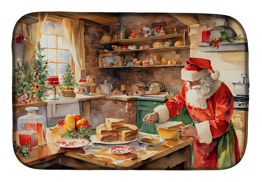 Cookies with Santa Claus Papa Noel Dish Drying Mat