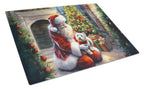 Westie and Santa Claus Glass Cutting Board
