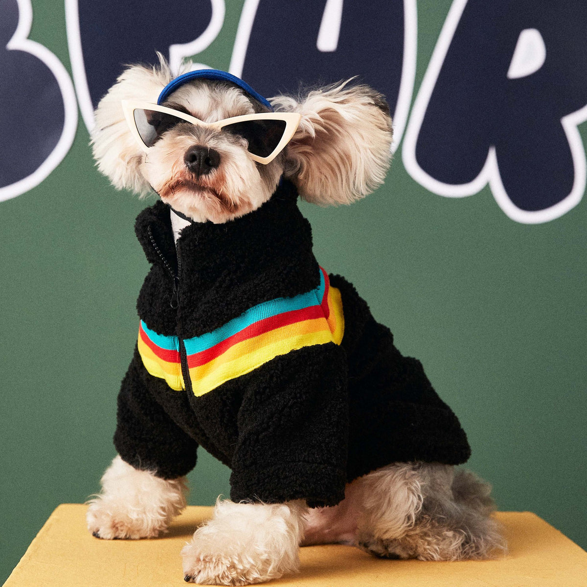 Casual Fashion Lamb Wool Coat with Pet Color Stripes