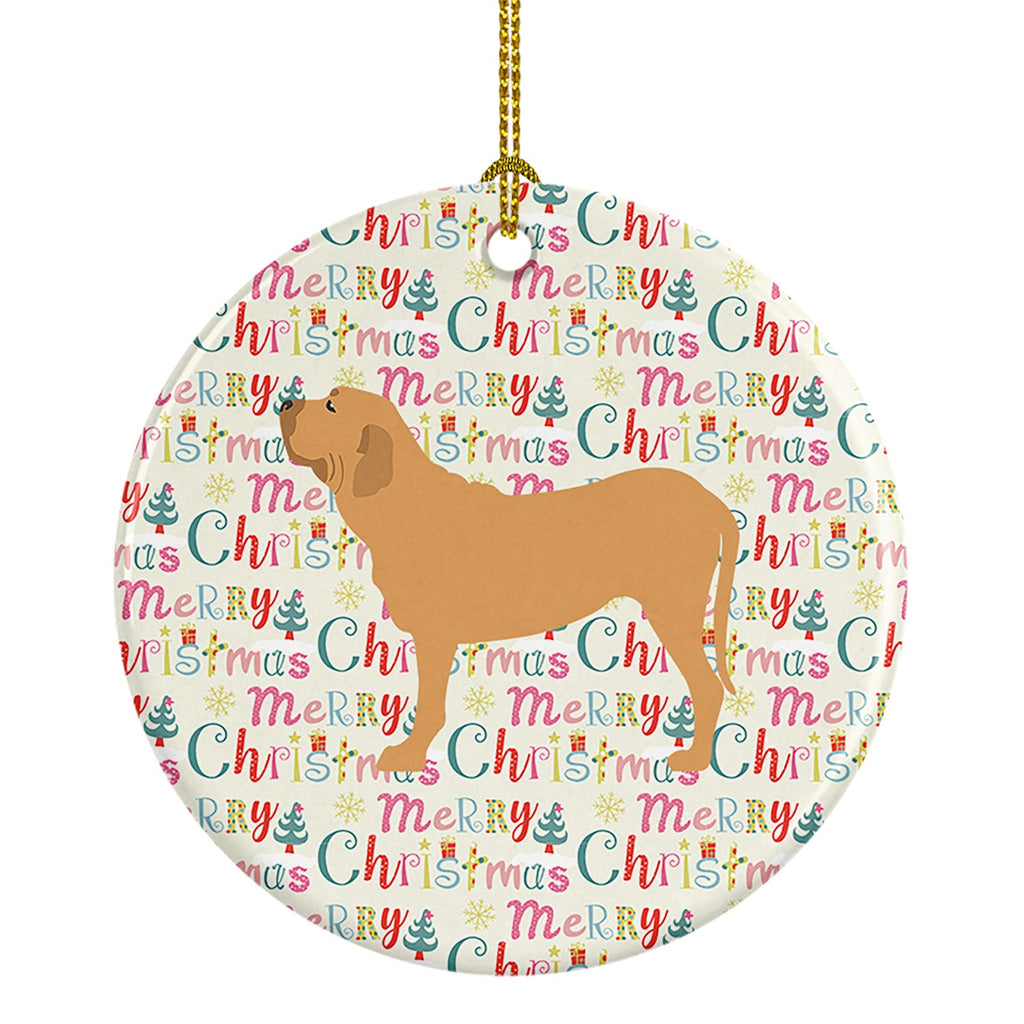 Fila Brasileiro Merry Christmas Ceramic Ornament