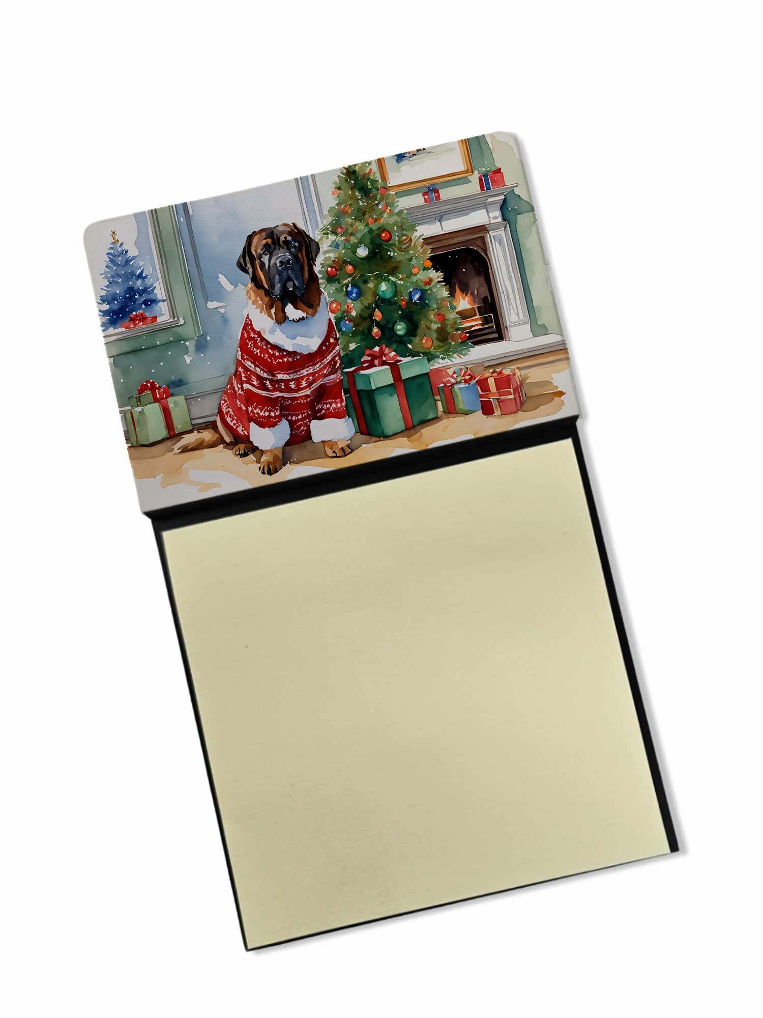 Tibetan Mastiff Cozy Christmas Sticky Note Holder