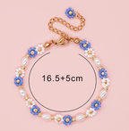 Bohemian Christmas Flower Women's Bracelet with Gold Buckle