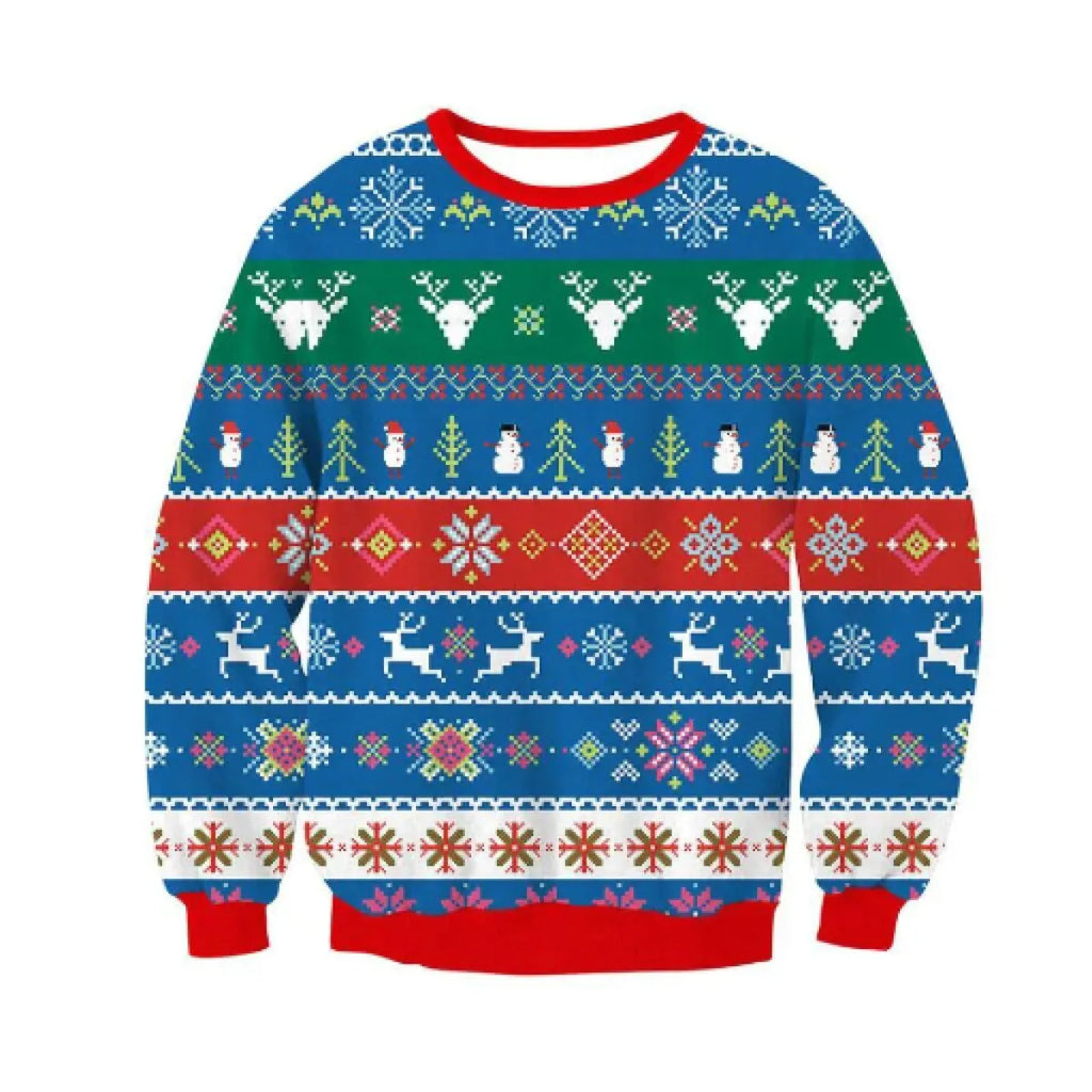 Men's Santa Claus Print Long Sleeve Pullover Sweater | Streetwear