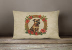 Border Terrier Christmas Flowers Throw Pillow
