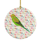 Budgerigar Christmas Ceramic Ornament
