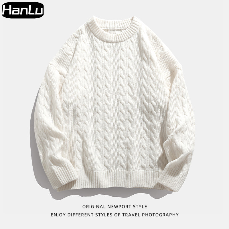 Men's Autumn/Winter Round Neck Loose Pullover Sweater | Streetwear