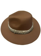 Wool Fedora Hat With Punk Ribbon | Embroidered Cap