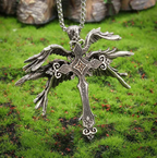 Six Winged Angel Wings Cross Necklace