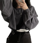 Short Cropped Hooded Sweatshirt for Yoga Fitness | Streetwear
