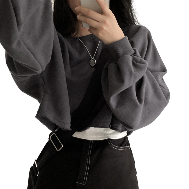 Short Cropped Hooded Sweatshirt for Yoga Fitness | Streetwear