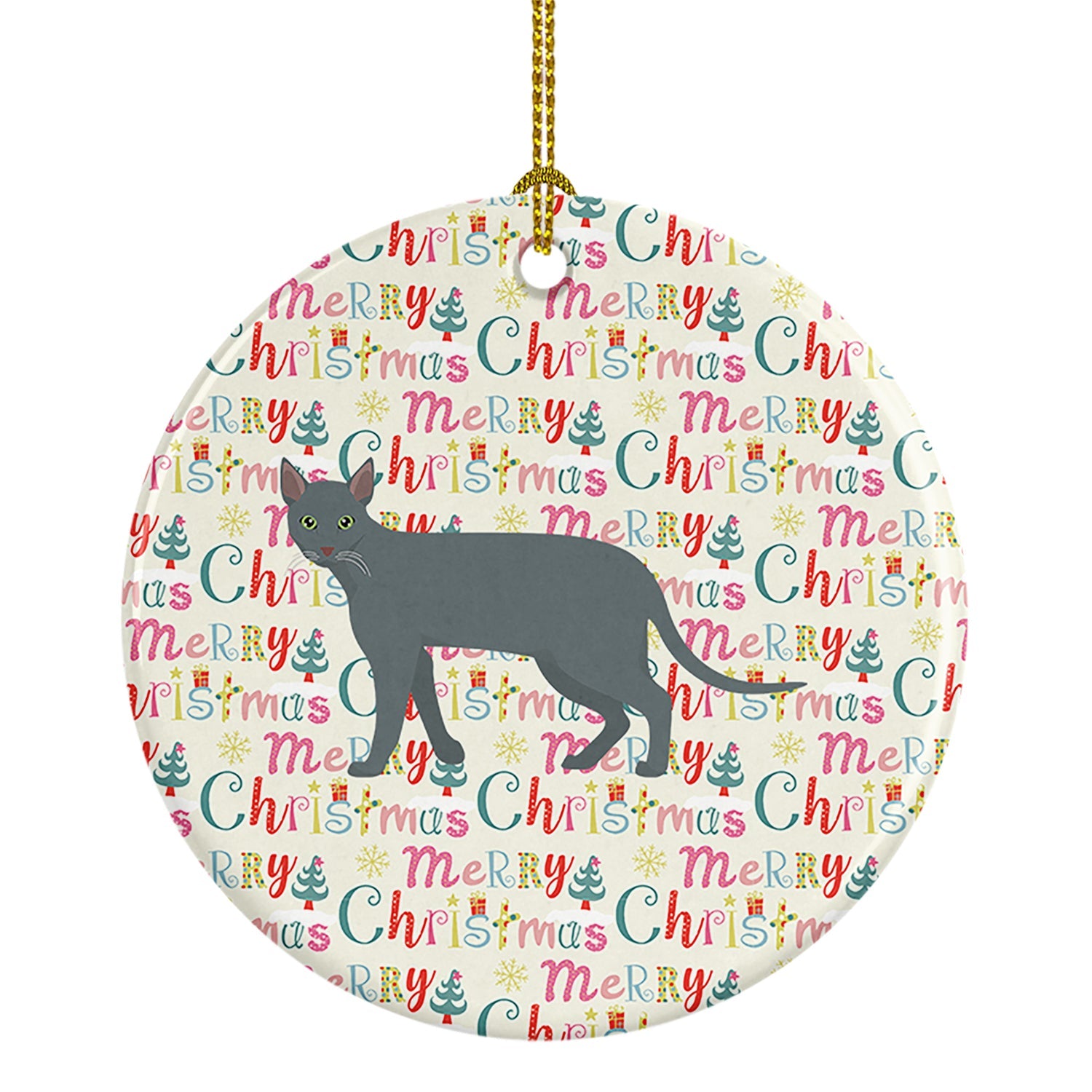 Raas Cat Christmas Ceramic Ornament