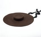 Large Brim Wool Hat - European and American Fashion | Embroidered Cap