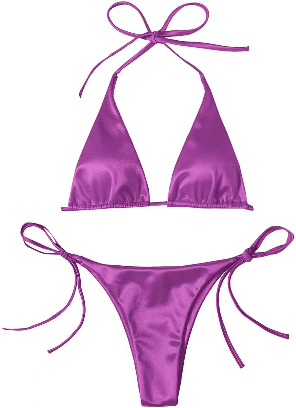 2023 Fashion Triangle Tie Bikini with Gold Accent