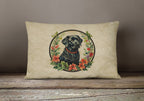 Labrador Retriever Christmas Flowers Throw Pillow