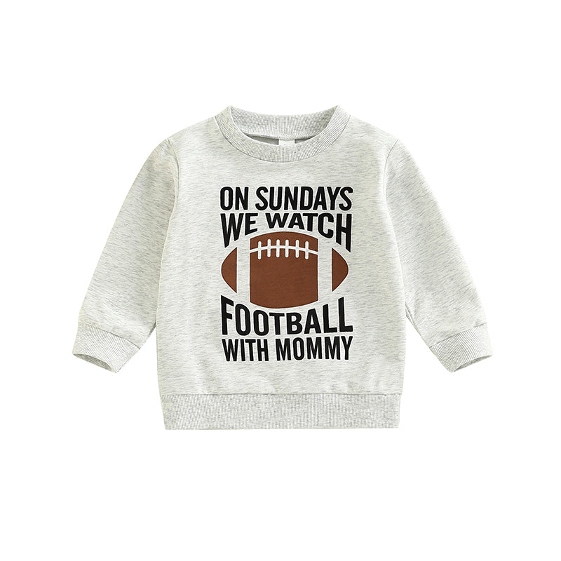 Kids Rugby Letter Print Long Sleeve Sweatshirt