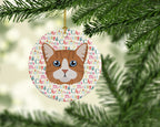 Manx Cat Christmas Ceramic Ornament