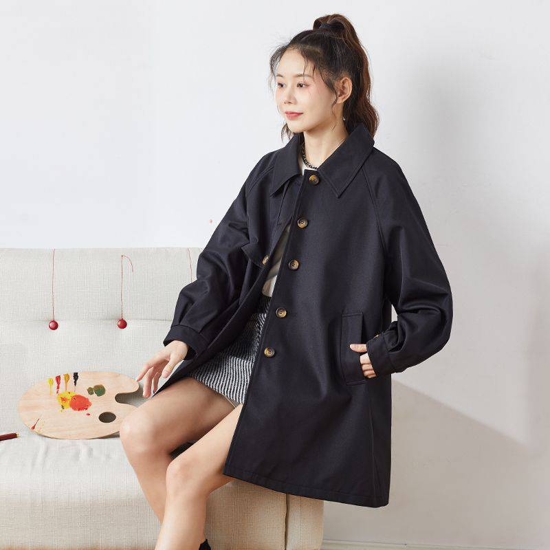 Women's Khaki Lantern Sleeve Windbreaker Jacket