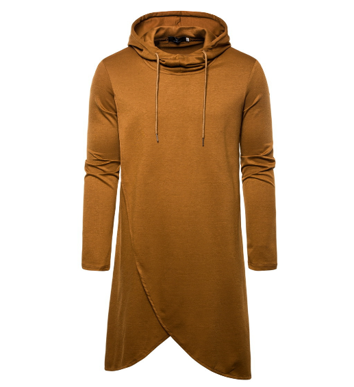Men's Slim Fit Mid Length Solid Color Hoodie | Streetwear