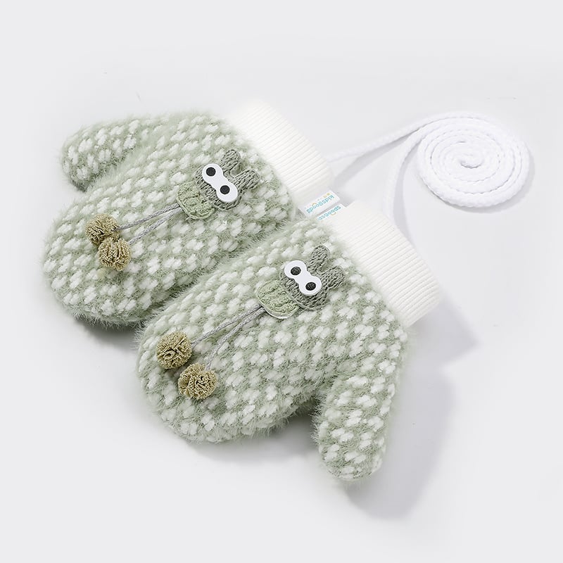 Cute Cartoon Baby Gloves - Warm Knitted for Winter