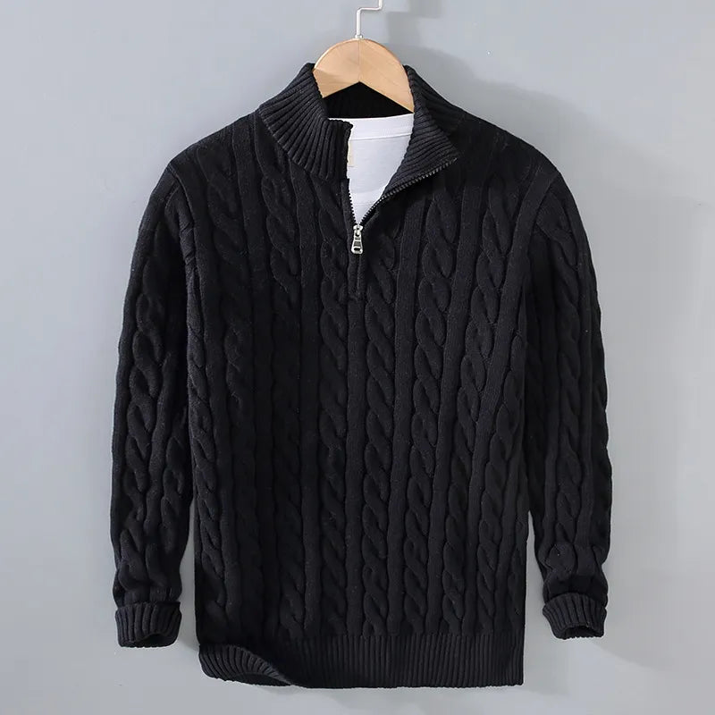 Loose Zip Knitted Pullover Sweater | Streetwear