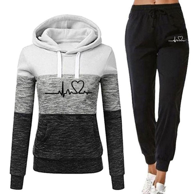Women's Hooded Sweatshirt and Pants Set (One Set) | Streetwear