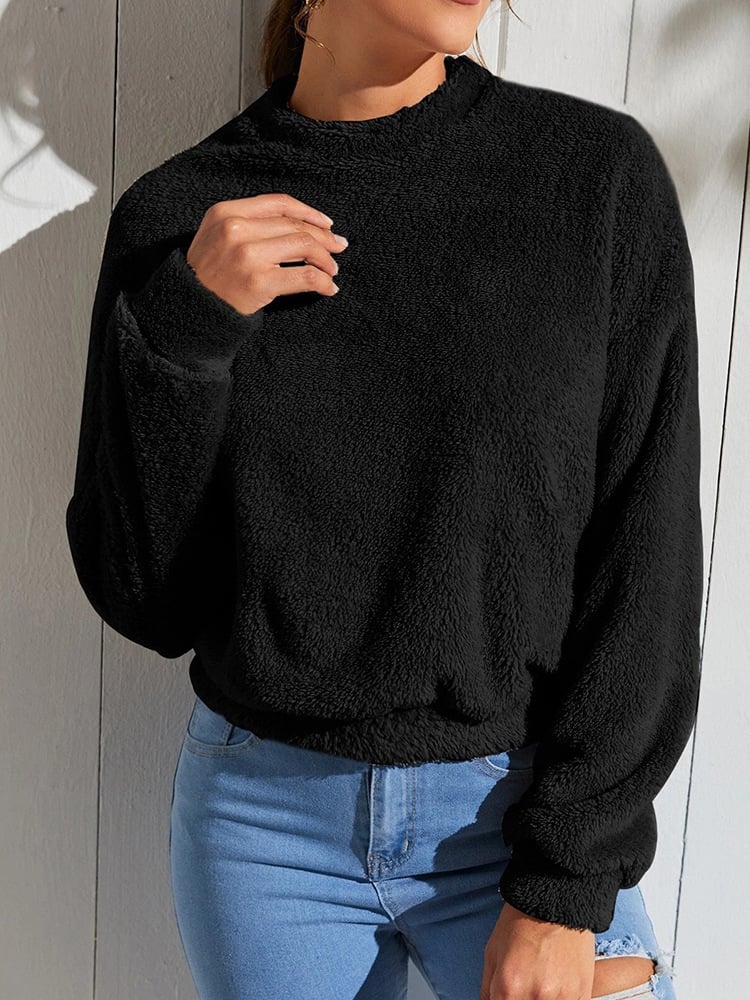 Reversible Velvet Loose Fleece Sweatshirt | Streetwear