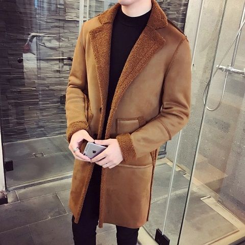 Men's Mid-Length Deerskin Windbreaker Jacket
