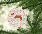 Smooth Collie Merry Christmas Ceramic Ornament