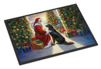 Flat-Coated Retriever and Santa Claus Doormat