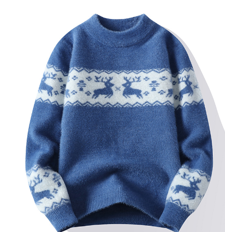 Golden Mink Men's Half Turtleneck Sweater for Autumn/Winter