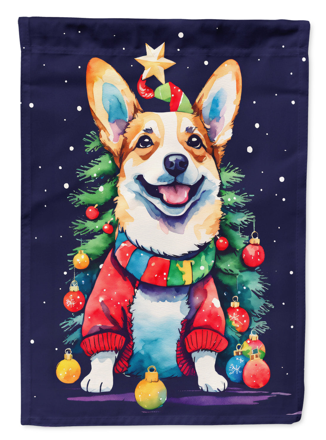 Corgi Christmas Garden Flag