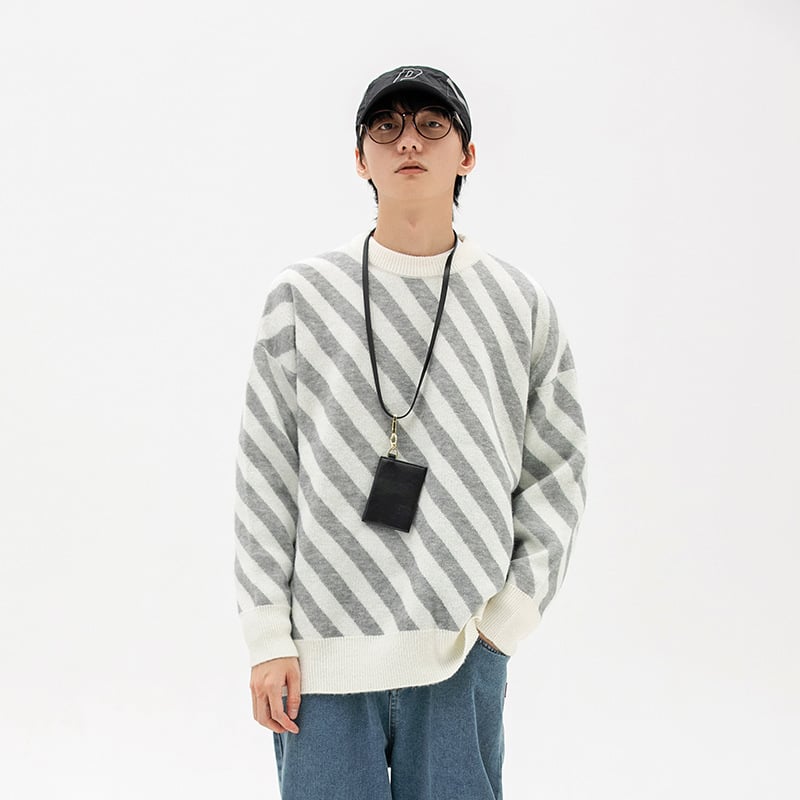 Trendy Men's Loose Knitted Pullover Sweater | Streetwear