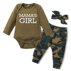 Baby Autumn Camouflage Bodysuit Outfit Set (3 Pieces)