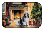 Bearded Collie Cozy Christmas Dish Drying Mat