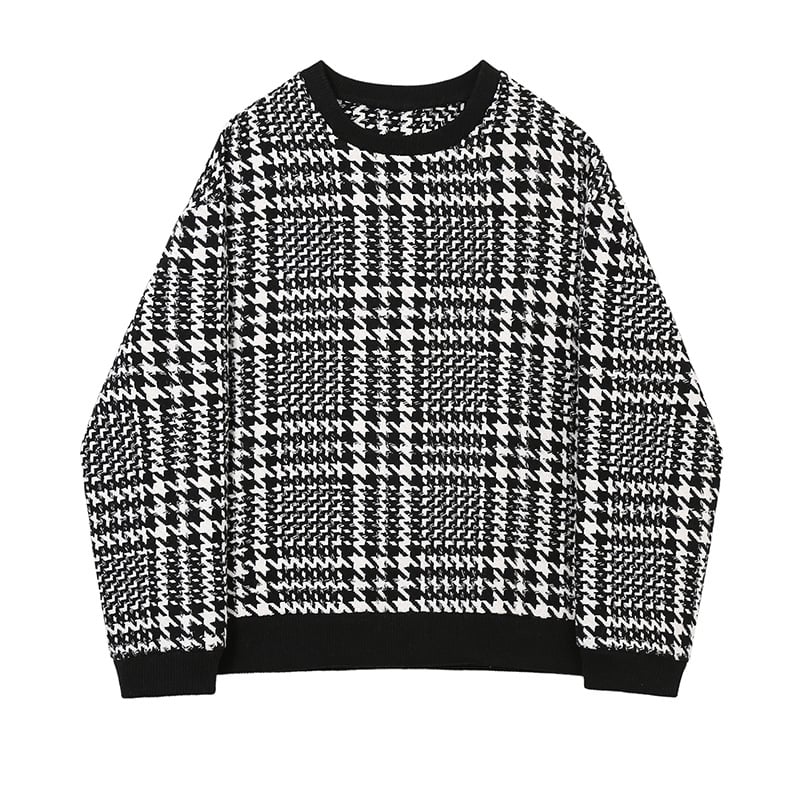 Trendy Men's Woolen Plaid Pullover Long-sleeved Jacket | Streetwear