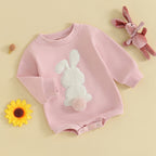 Citgeett Spring Easter Baby Bunny Embroidery Bodysuit