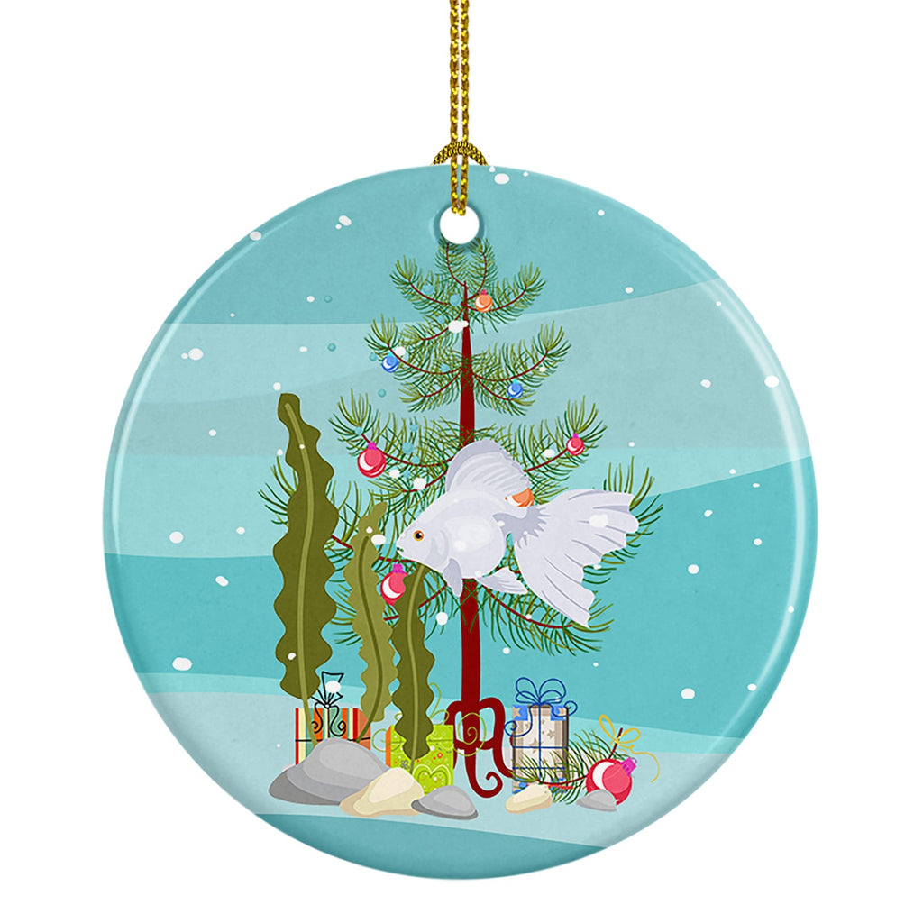 Ryukin Goldfish Merry Christmas Ceramic Ornament