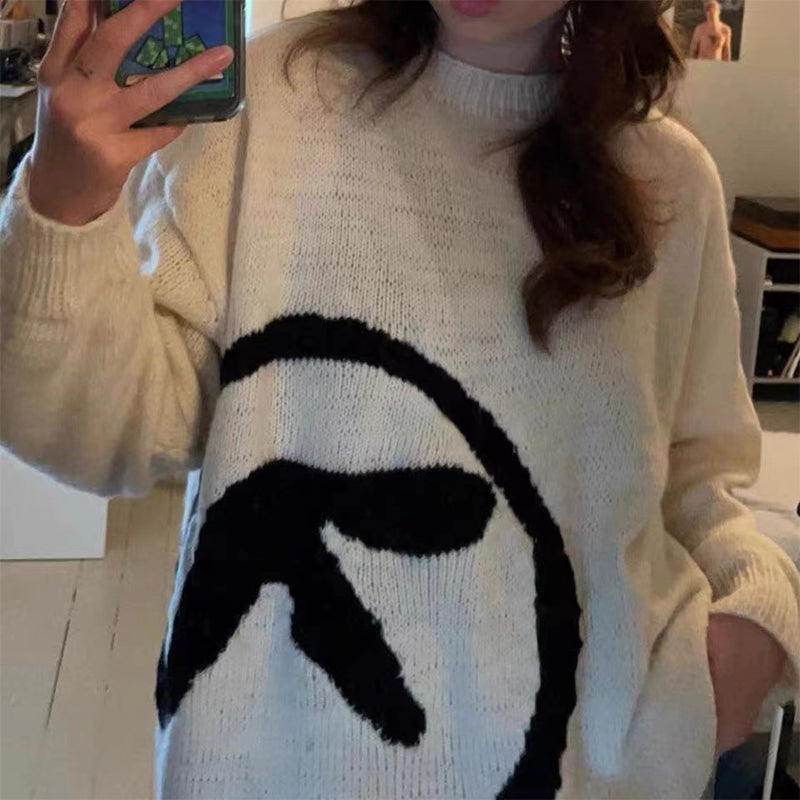 Men's Oversized Aphex Twin Knit Winter Sweater Top