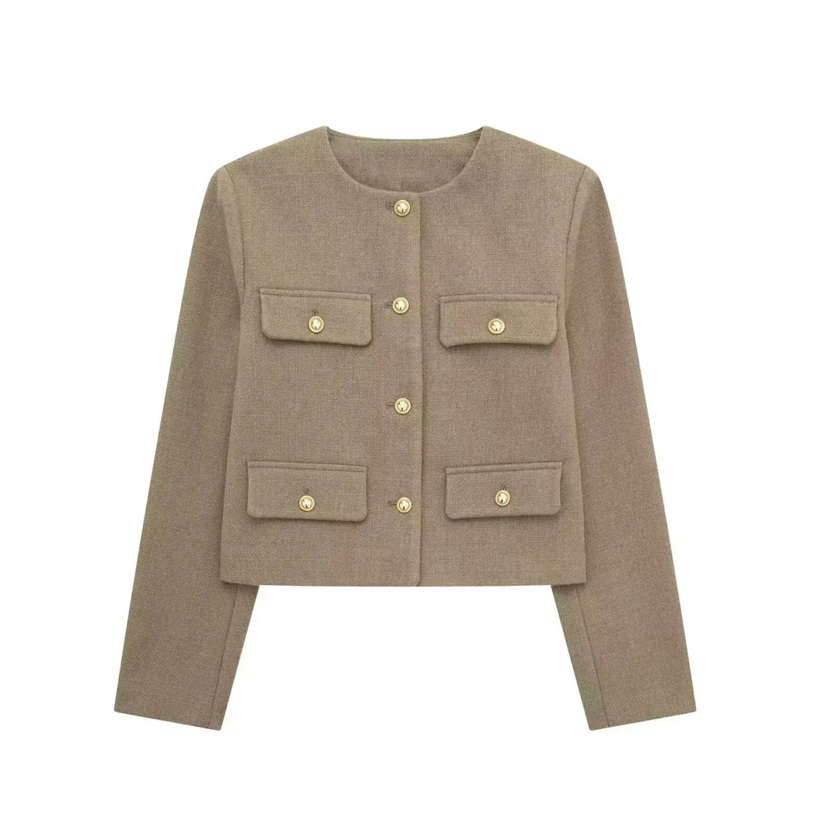 Fashion Casual All-match Flip Trim Short Coat