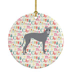Greyhound Merry Christmas Ceramic Ornament