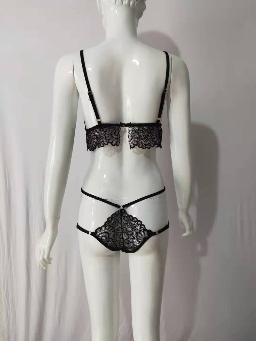 Lace Lingerie Set with Bandage and Eyelash Design