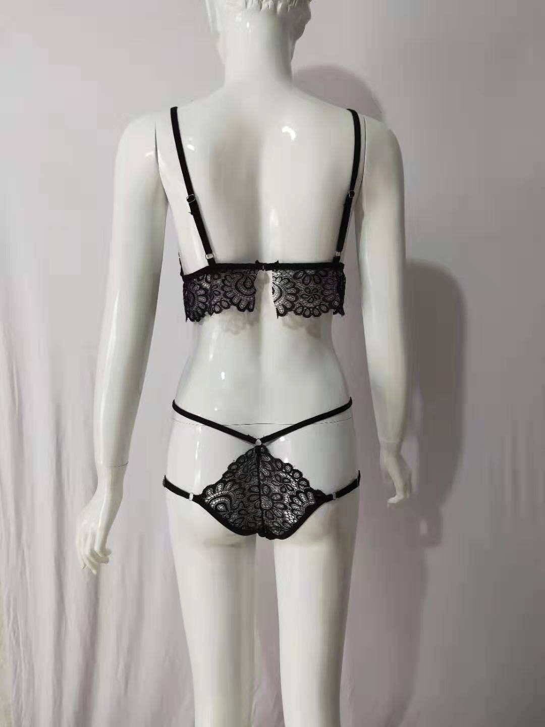Lace Lingerie Set with Bandage and Eyelash Design