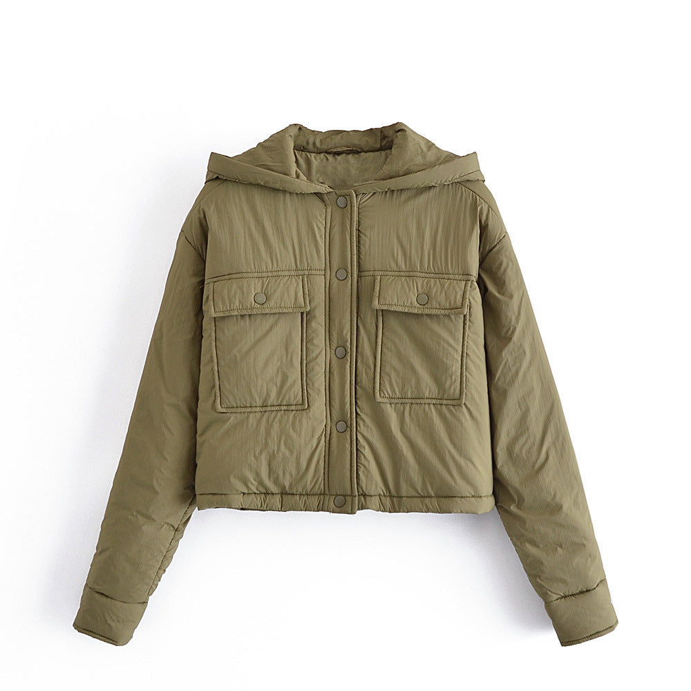 Ladies' Hooded Polyester Fashion Jacket