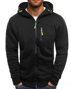 Men's Fleece Color Hoodie Zip Front Hooded Sweatshirt | Streetwear