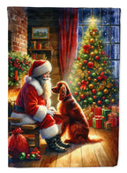 Irish Setter and Santa Claus Garden Flag