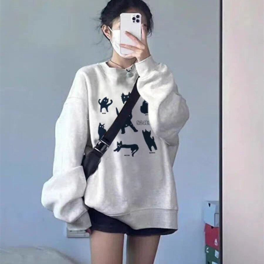 Loose Long Sleeve Round Neck Sweater for All Seasons