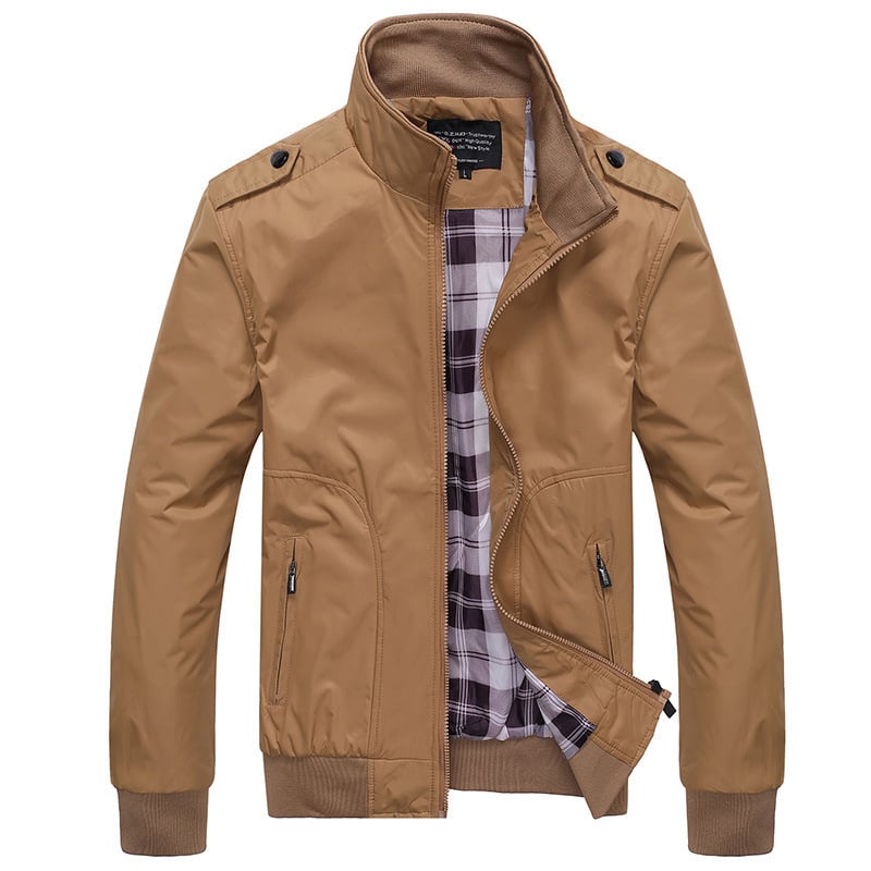Plus Size Casual Solid Color Slim Stand-Up Collar Coat